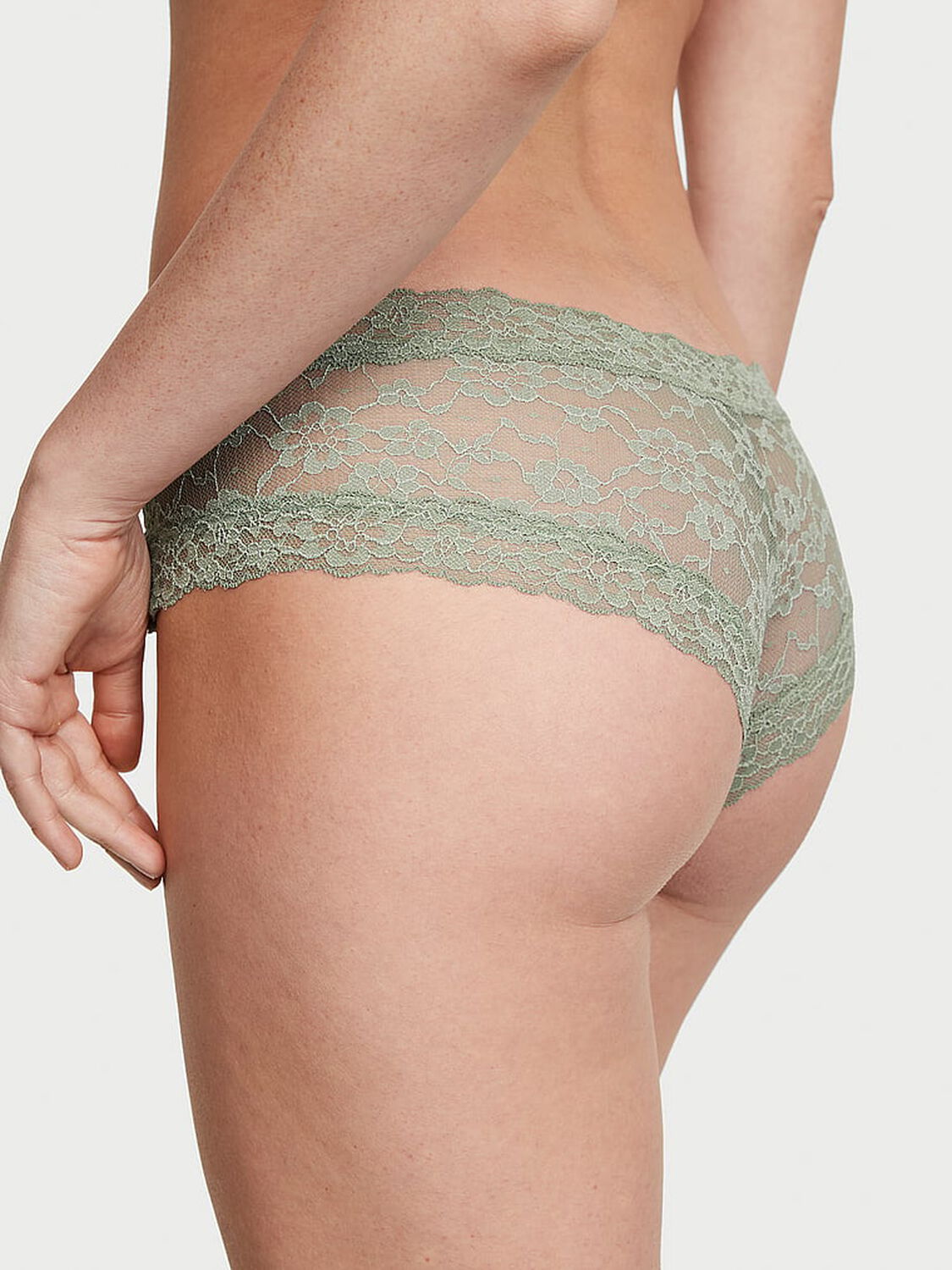 vs The Lacie Lace-Up Lace Cheeky Panty Seasalt Green 2 of 3 