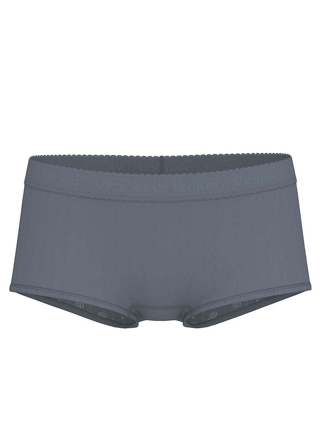 vs Cotton Logo Pointelle Boyshort Panty Dark Steel 1 of 4 