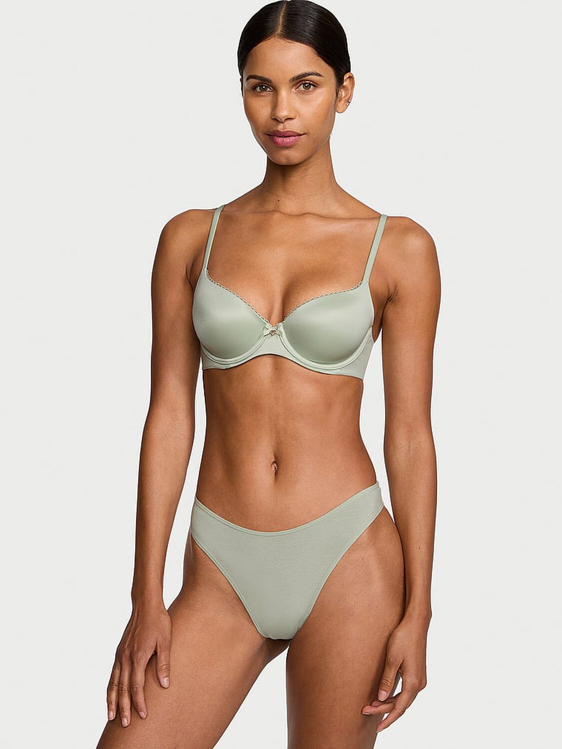 vs Body By Victoria Lightly Lined Smooth Demi Bra Soft Green 4 of 4 