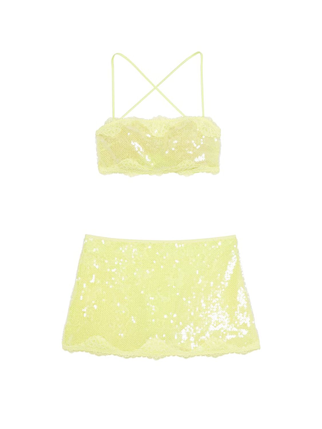 vs Victoria's Secret Sequin Bralette & Mini Skirt Set 3 of 4 