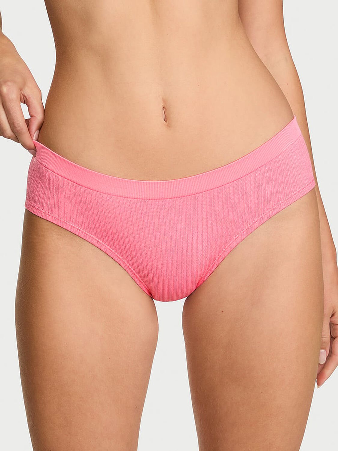 vs Seamless Seamless Sheer Rib Hiphugger Panty Rose Light 1 of 3 