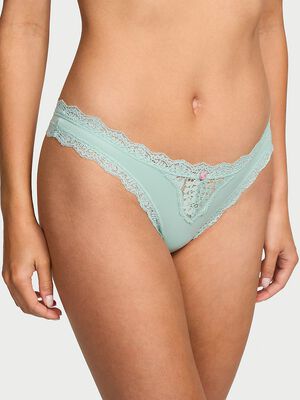 Lace-Trim Thong Panty