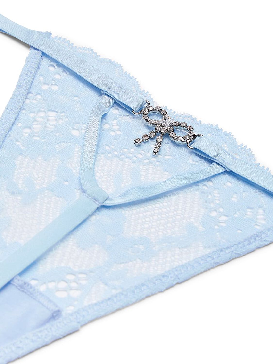 vs Dream Angels Twinkle Bow Lace V-String Panty Light Blue 4 of 4 