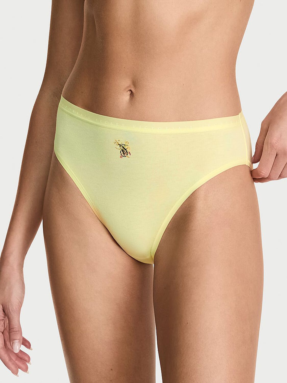 vs Victoria's Secret Stretch Cotton High-Leg Brief Panty Lemonade Vs Graphic 1 of 2 