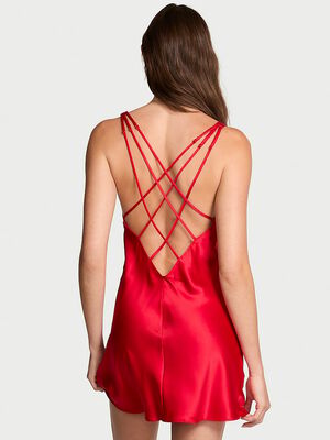 Scattered Shine Strap Satin Strappy-Back Slip