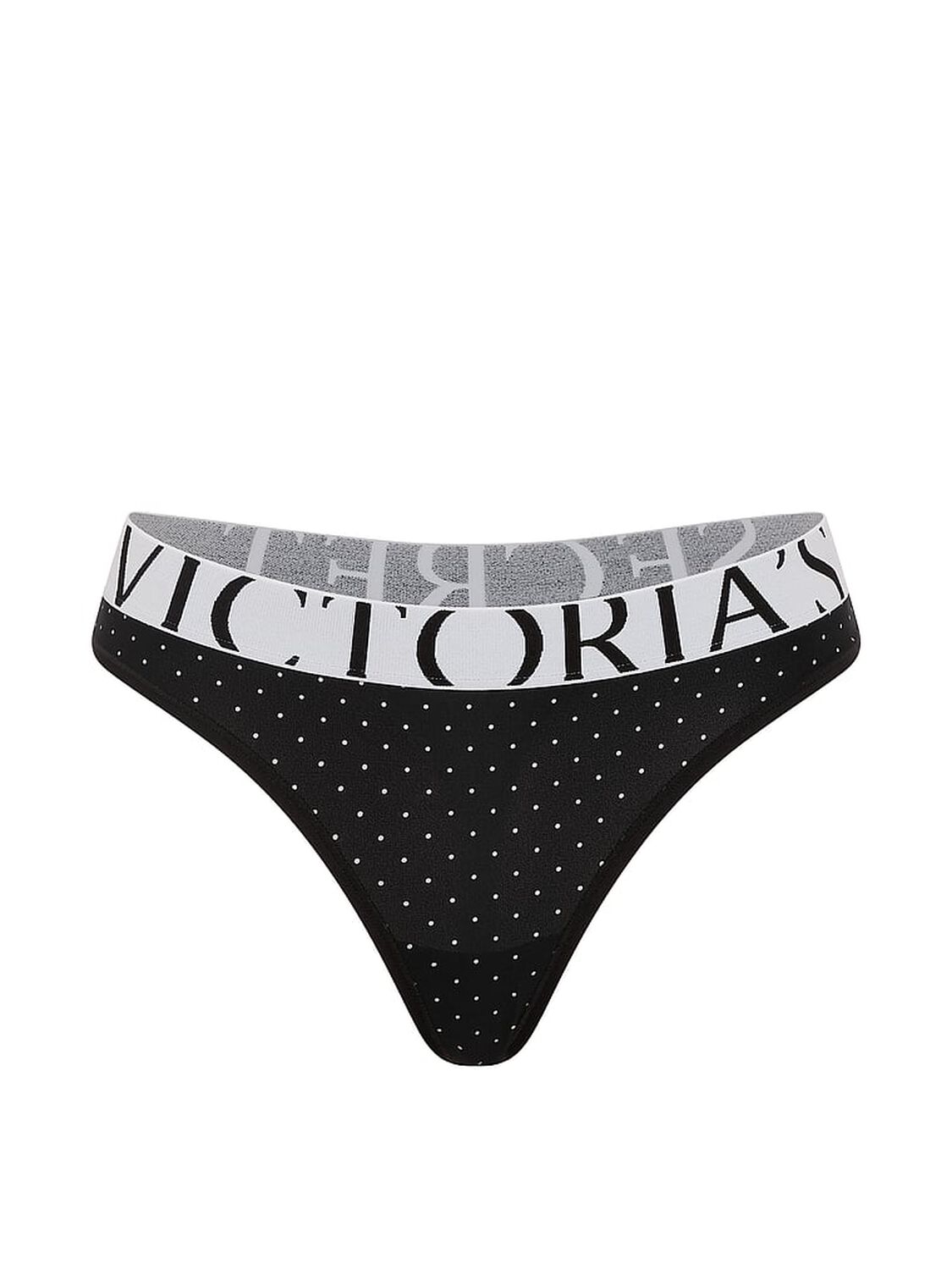 vs Cotton Cool Thong Panty Black Pin Dot 3 of 3 