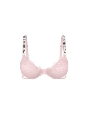 Shine Strap Rose Lace Lightly Lined Low-Cut Demi Bra