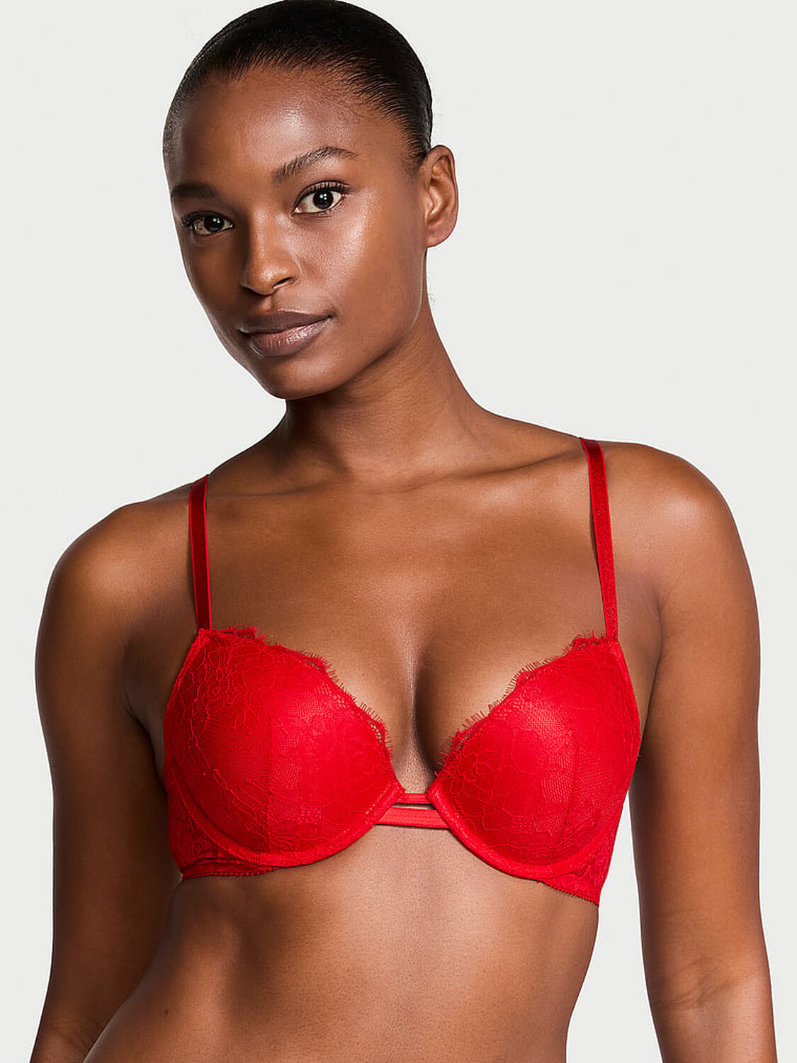 vs Very Sexy Rose Lace Push-Up Bra Lipstick 1 of 4 