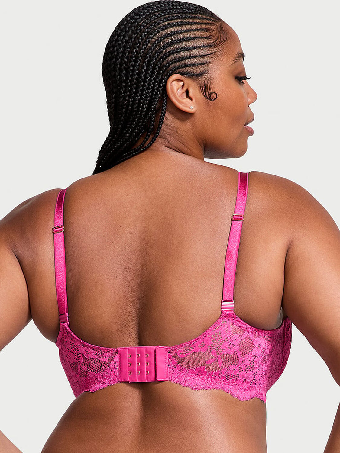vs Dream Angels Wicked Unlined Lace Balconette Bra Luscious Rose 2 of 4 