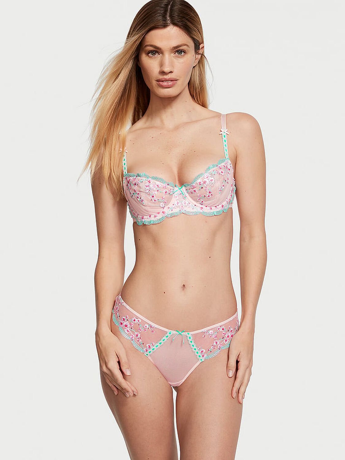 vs Dream Angels Cherry Blossom Embroidery Thong Panty 4 of 4 