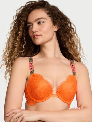 Shine Strap Lace Push-Up Bra