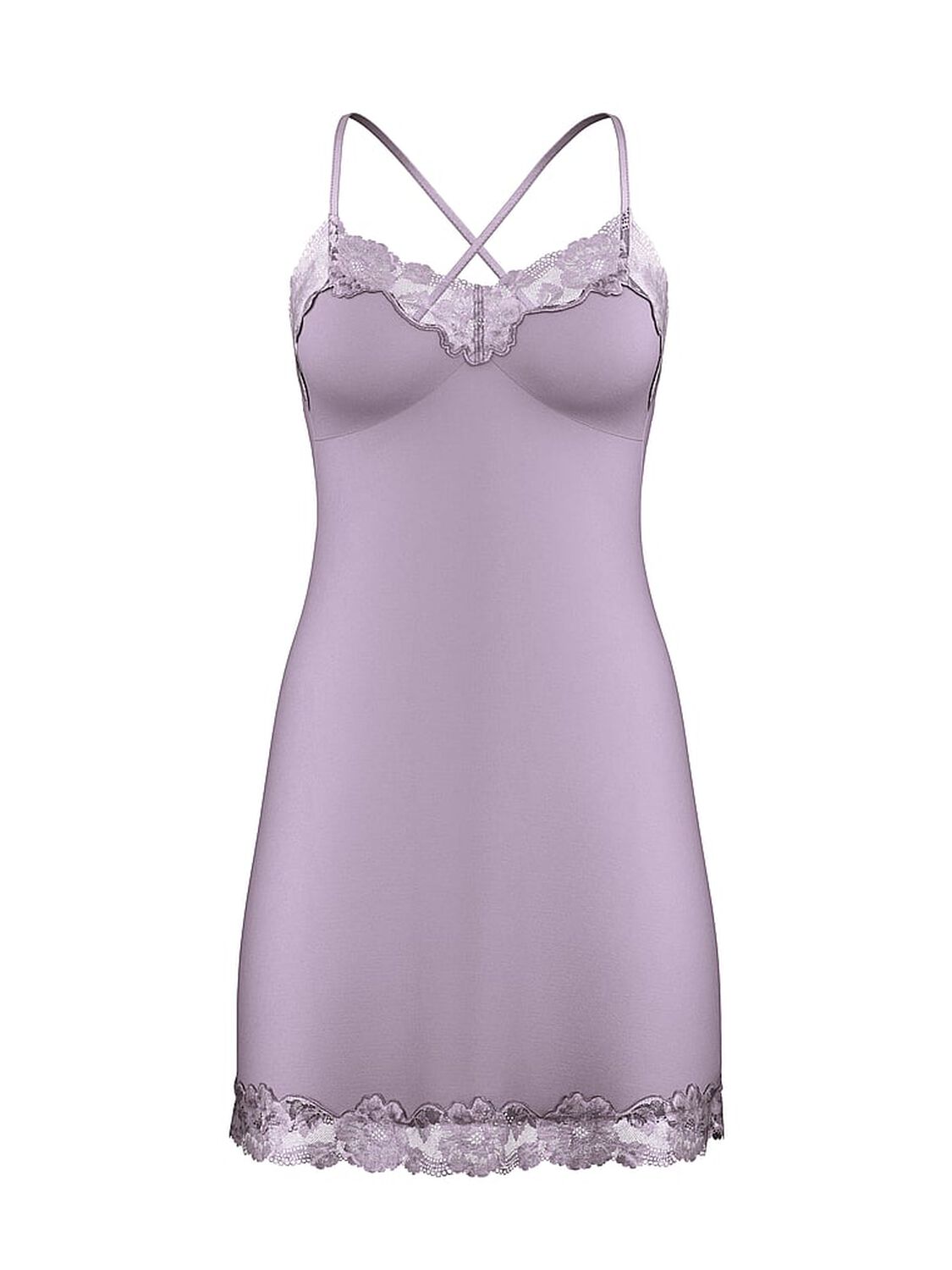 vs Victoria's Secret Ribbed Modal & Lace Cross-Back Slip Dress 3 of 4 
