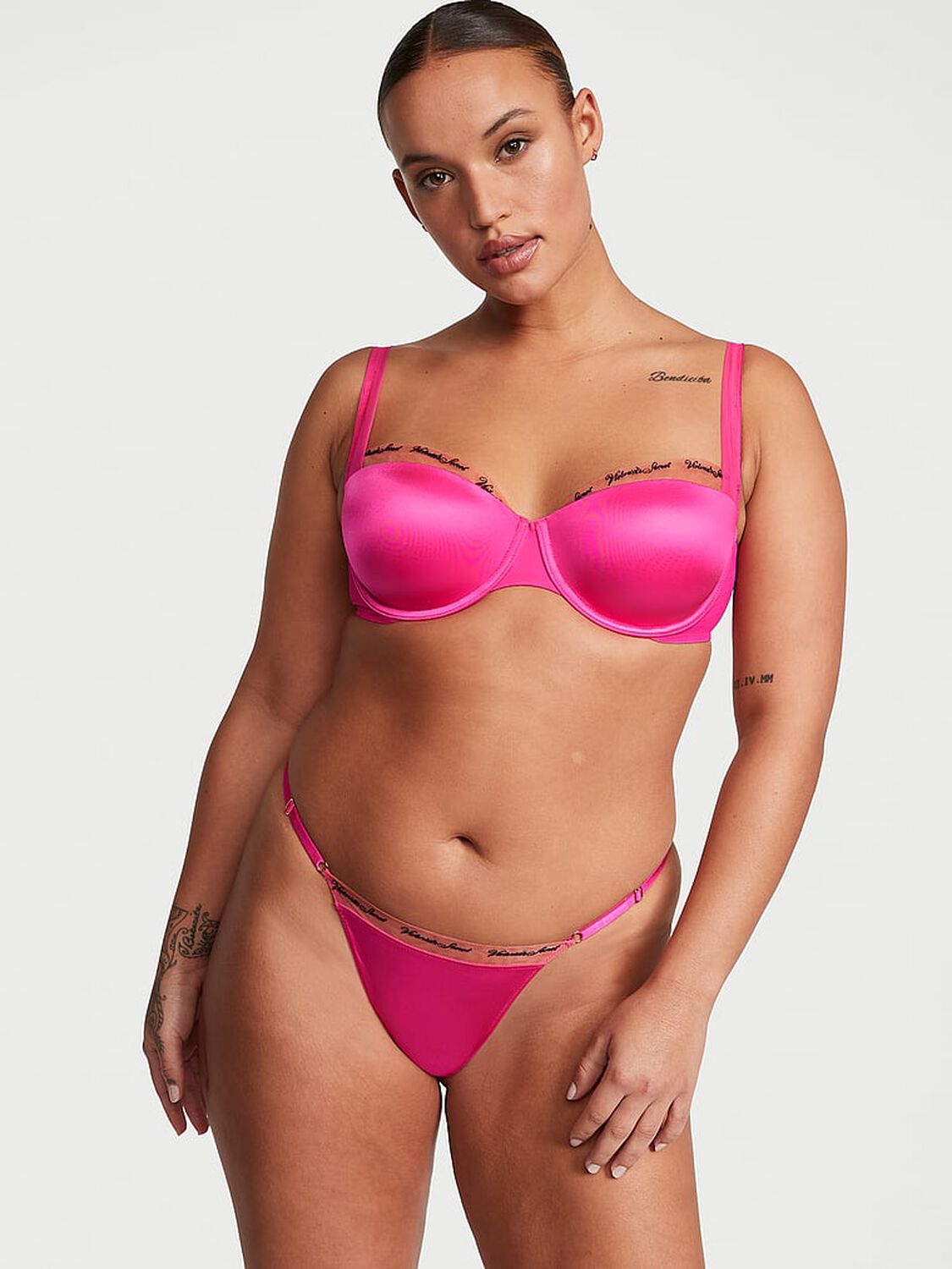 vs Very Sexy Logo Embroidery Adjustable Thong Panty Forever Pink 4 of 4 