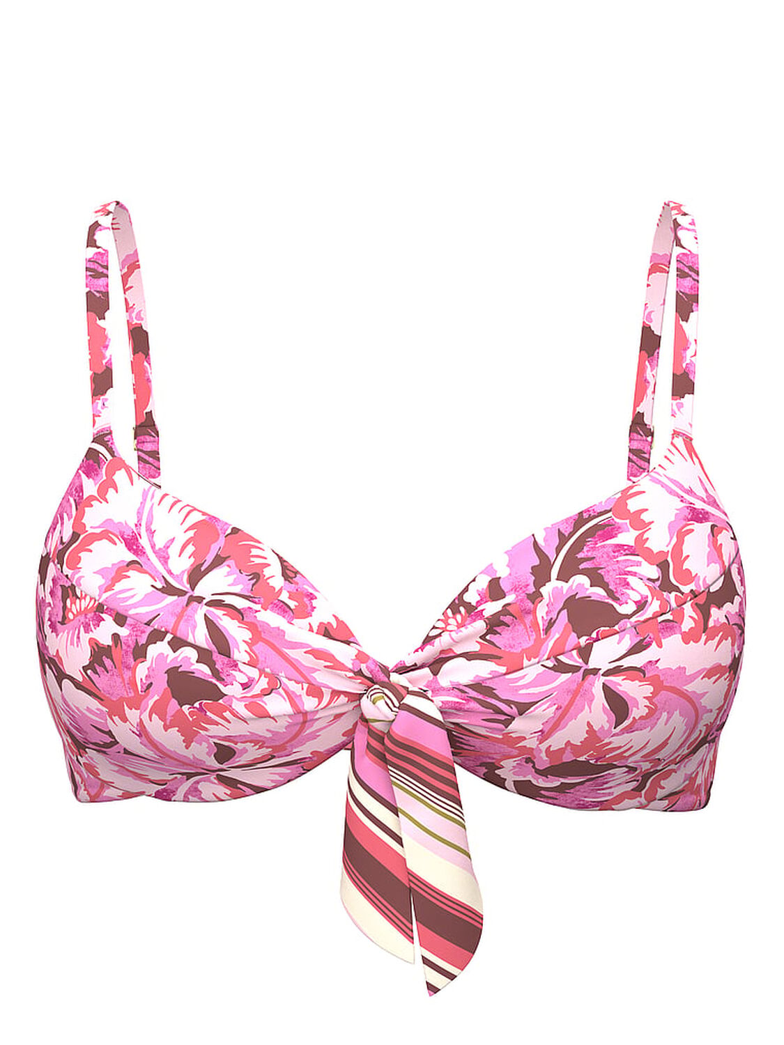 vs Victoria's Secret Swim Boho Beach Twist Push-Up Bikini Top Pink Floral 3 of 3 
