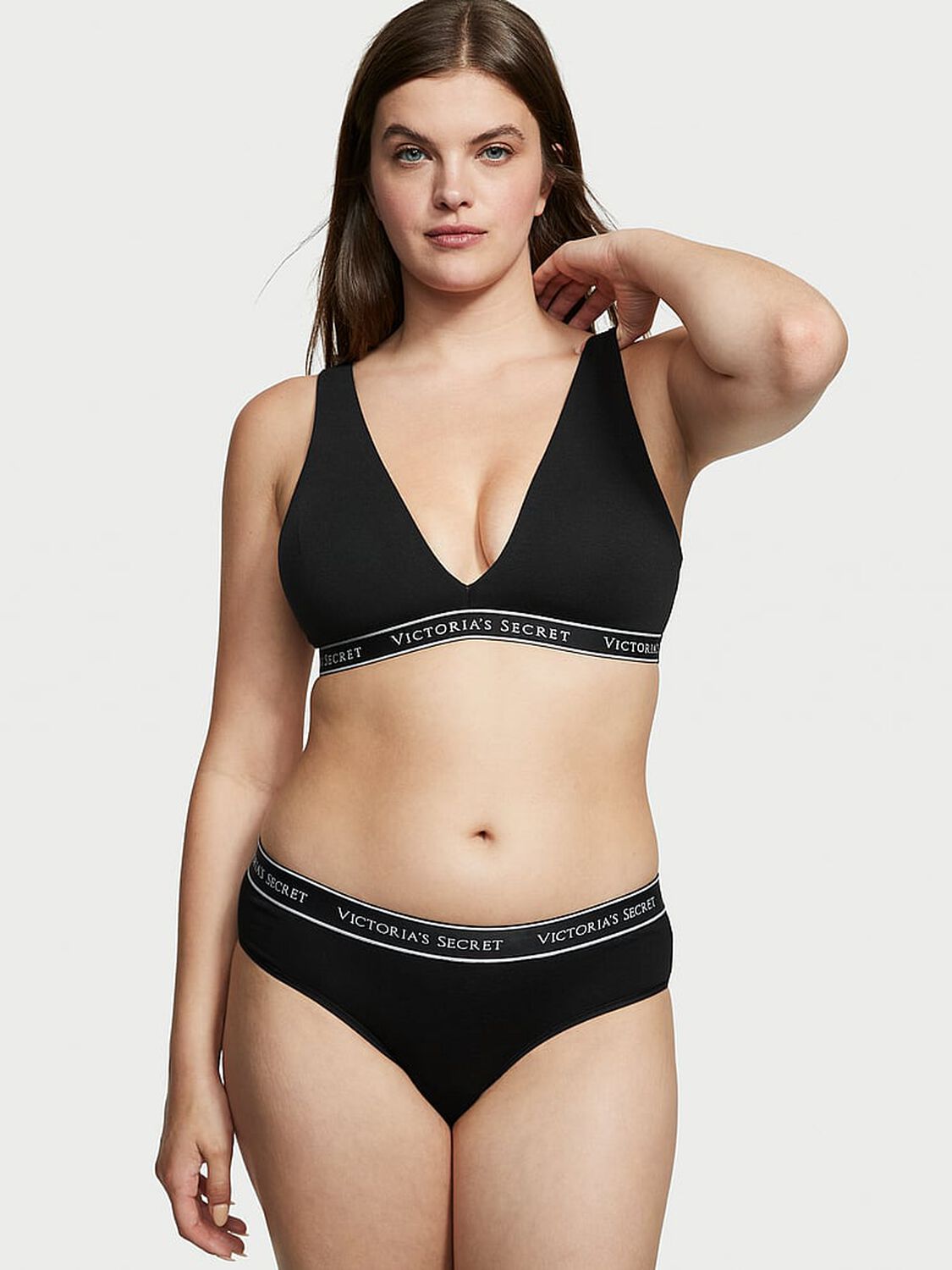 vs Cotton Logo Cotton Hiphugger Panty Black 1 of 4 