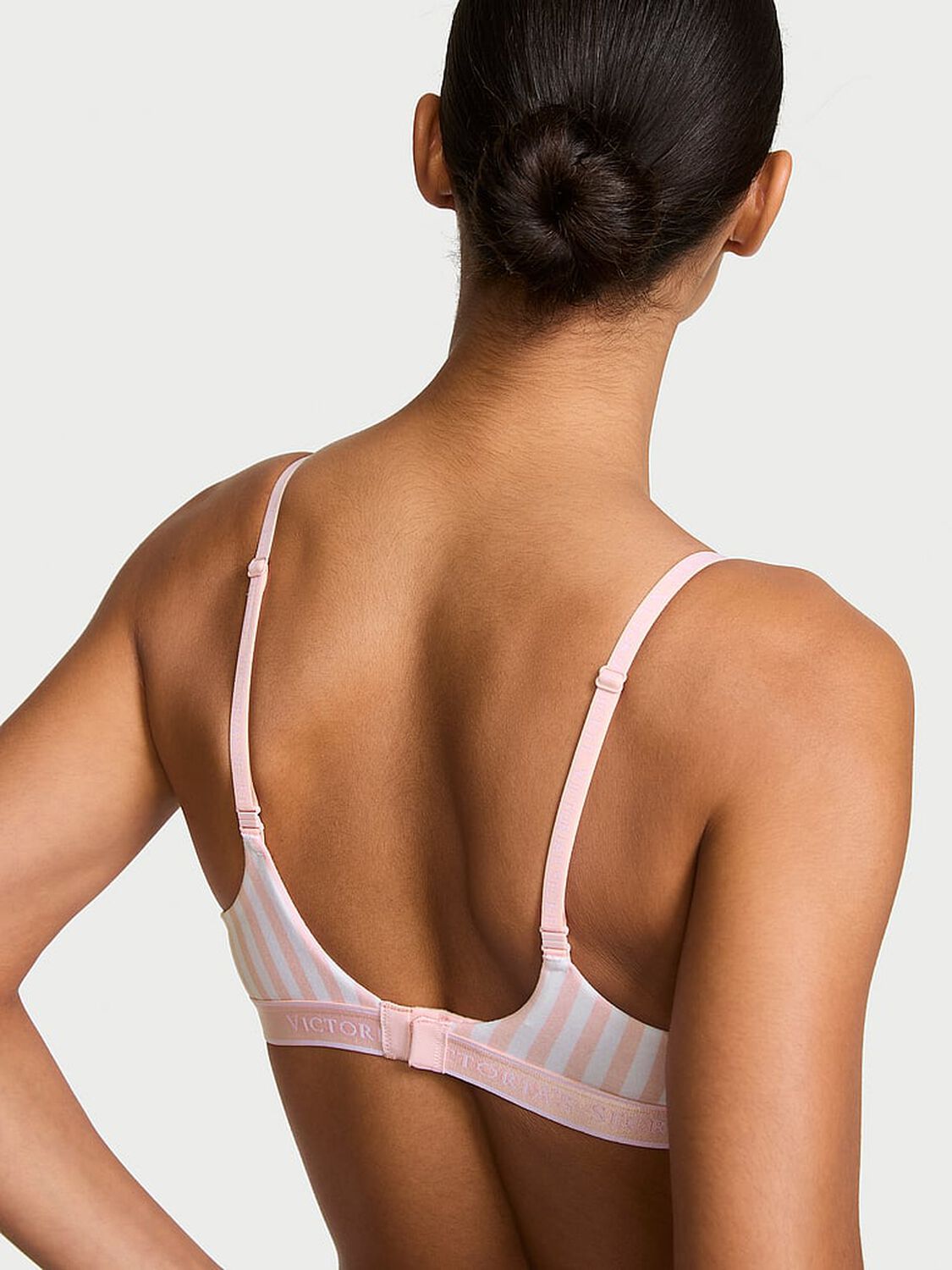 vs The T-Shirt Perfect Shape Cotton Push-Up Bra Pretty Blossom Stripes 2 of 2 