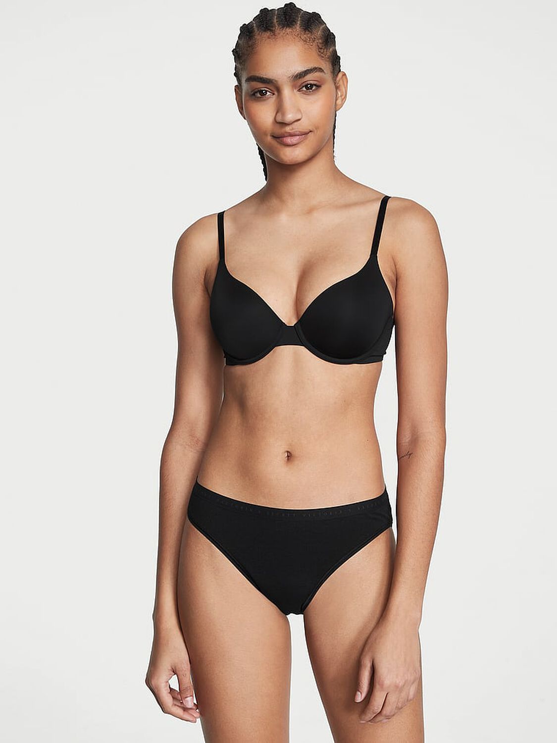 vs Victoria's Secret Stretch Cotton Bikini Panty Black 1 of 3 