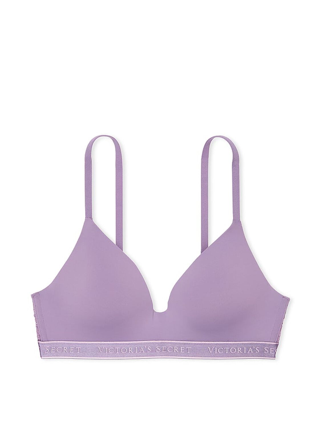 vs The T-Shirt Lightly Lined Wireless Lace-Trim Bra Frozen Plum 3 of 4 