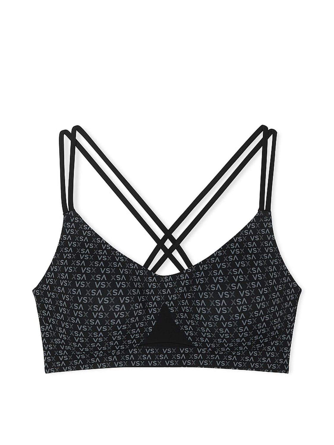 vs Vsx VSX Elevate™ Strappy-Comfort Sports Bra Black Vsx Logo 3 of 4 