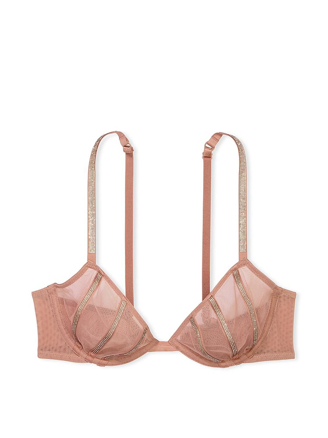 vs Very Sexy Sheer Shine Unlined Low-Cut Demi Bra Almond Beige 4 of 6 