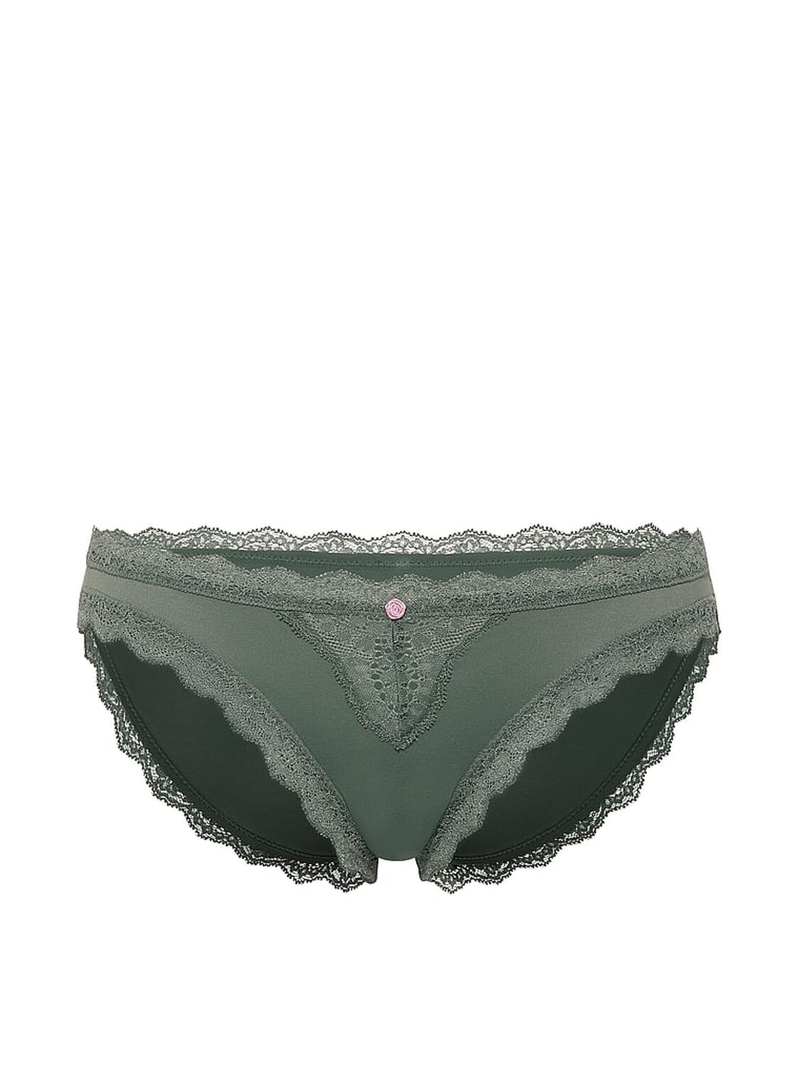 vs Dream Angels Lace-Trim Bikini Panty Faded Sage 3 of 4 
