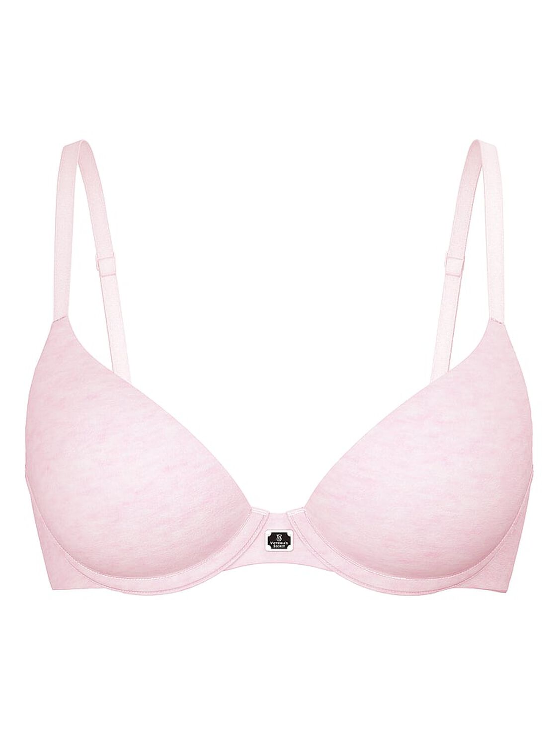 vs The T-Shirt Cotton Logo Hardware Lightly Lined Demi Bra Heather Pink Petal 3 of 3 