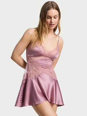 Dare to Dream Lace & Satin Flounce Slip
