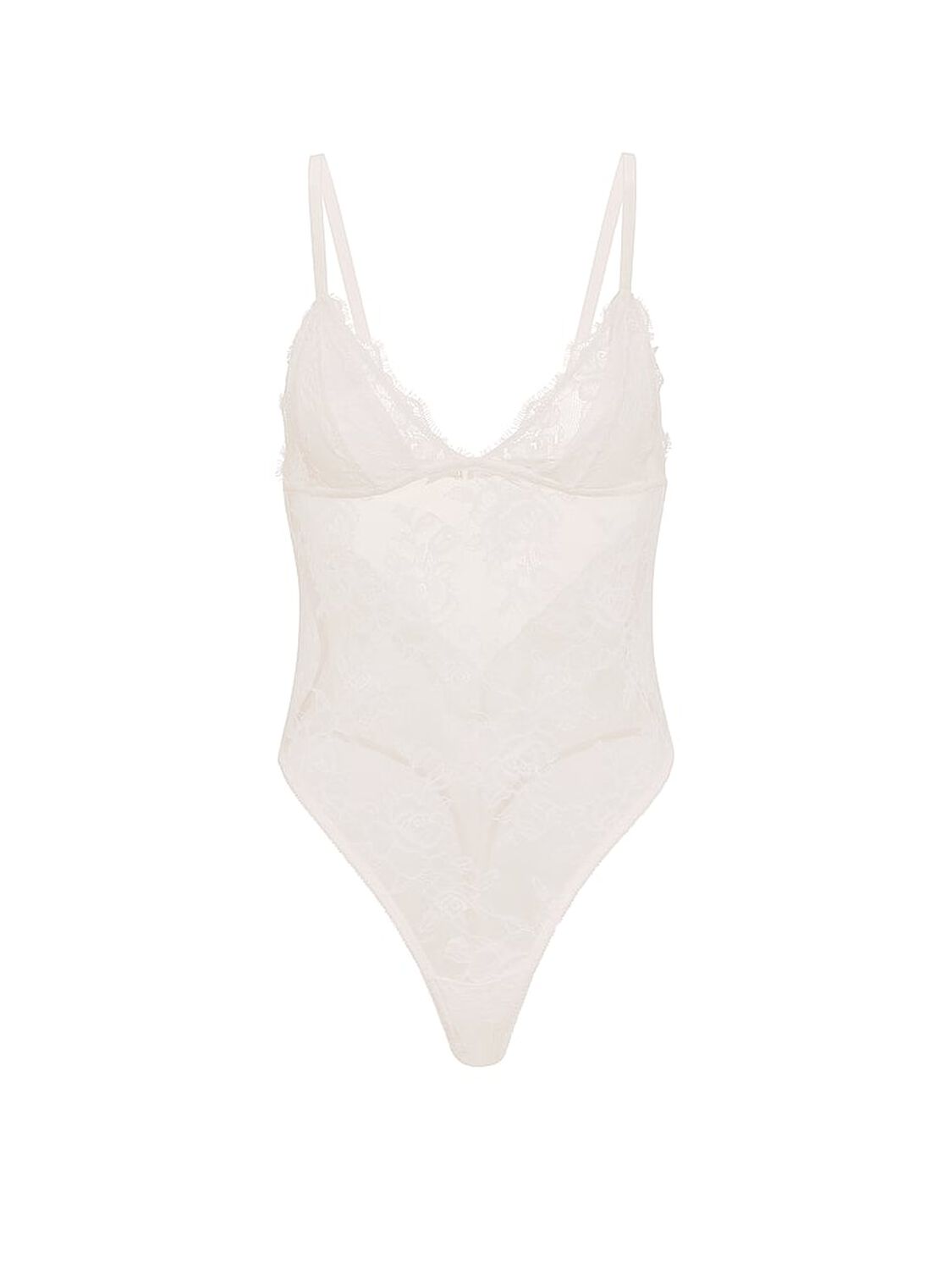 vs Very Sexy Rose Lace Triangle Bodysuit Coconut White 3 of 3 