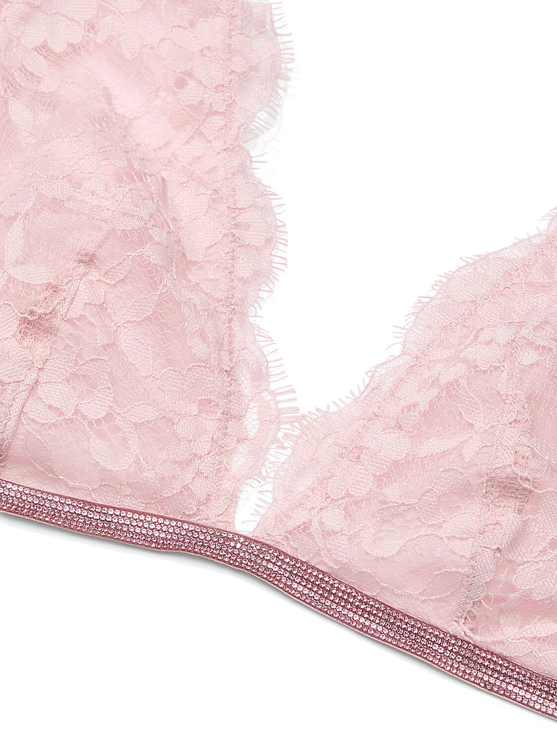 vs Dream Angels Twinkle Lace Triangle Bra Chalk Rose 2 of 2 