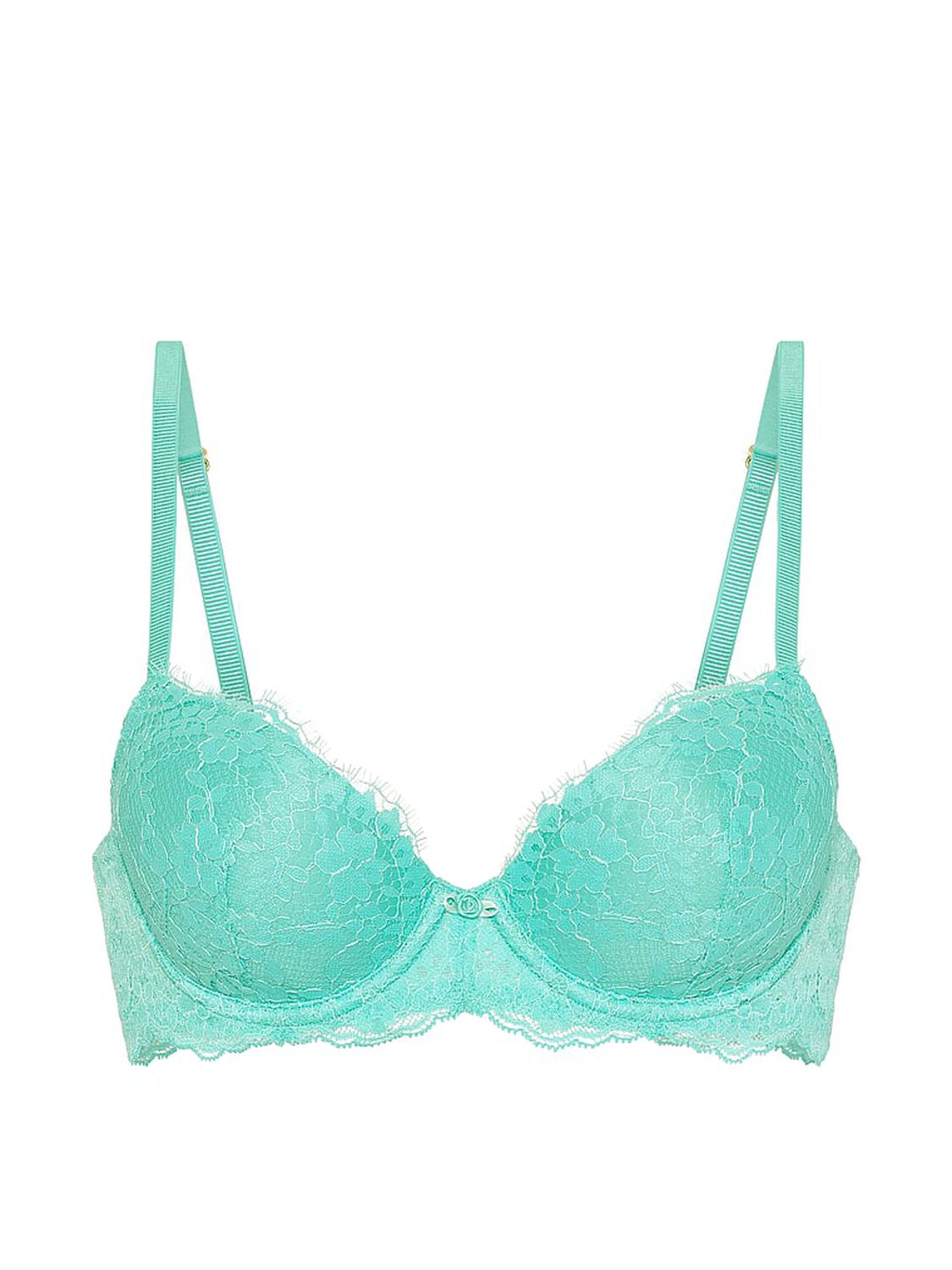 vs Dream Angels Lace Lightly Lined Demi Bra Scuba Blue 3 of 3 