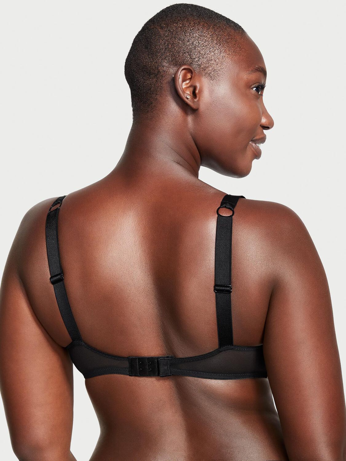 vs Very Sexy Bombshell Add-2-Cups Lace Shine Strap Push-Up Bra Black 2 of 3 