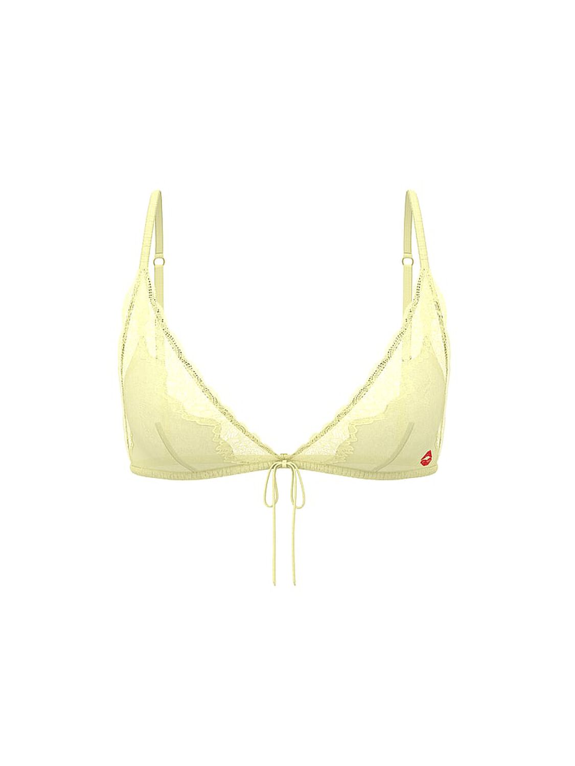 vs Victoria's Secret Tease Satin Kiss Triangle Bralette Lemonade 3 of 3 