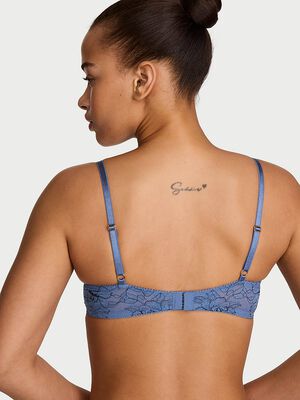 Denim Rose Lace Lightly Lined Plunge Bra
