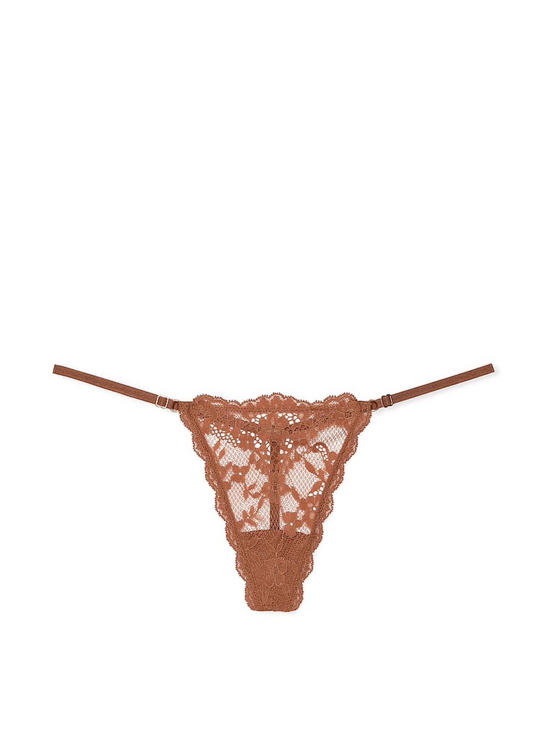 vs Dream Angels Lace Adjustable V-String Panty Caramel 3 of 4 