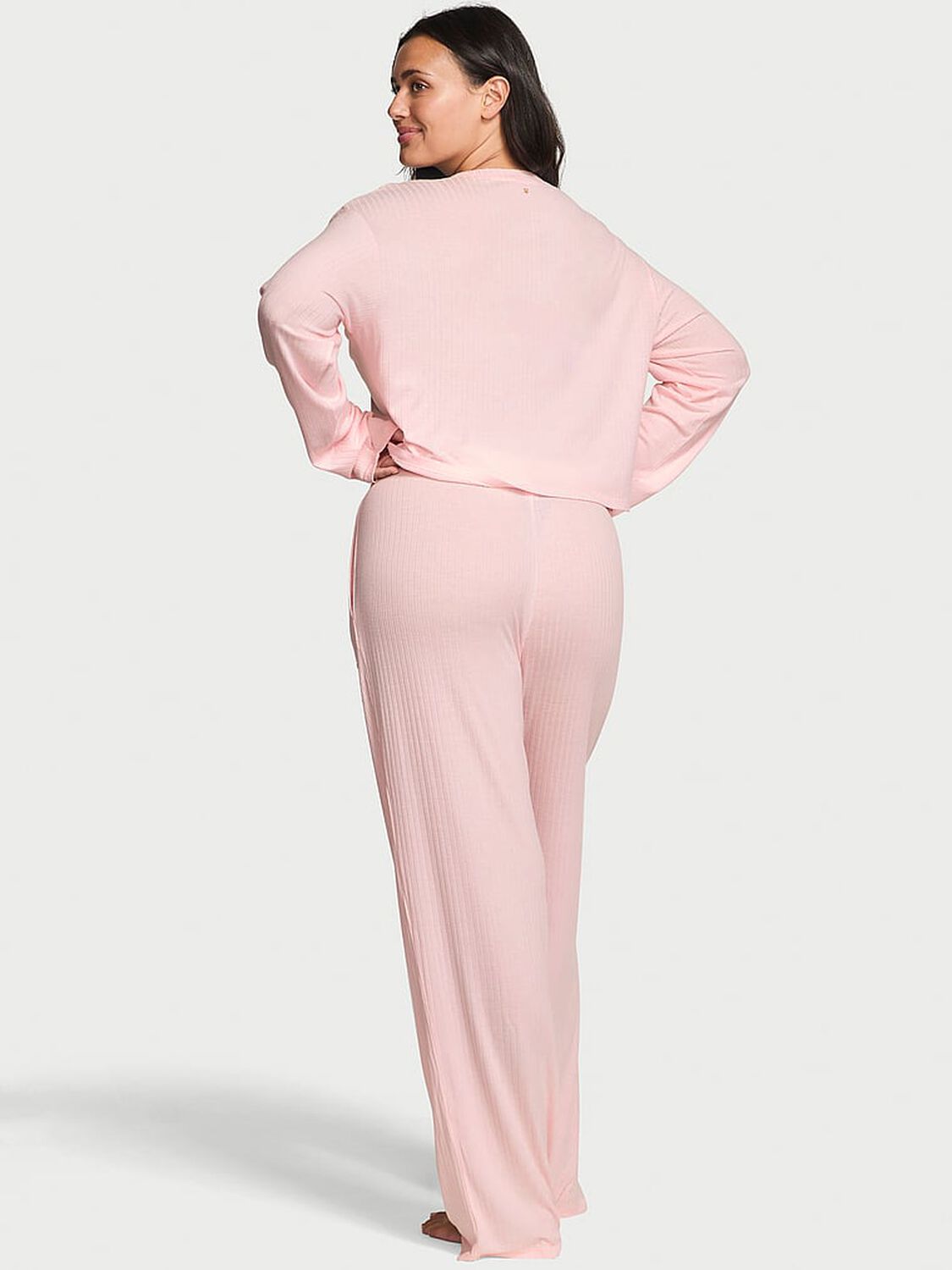 vs Victoria's Secret Modal Wide-Rib Long Lounge Set Angel Pink 2 of 2 