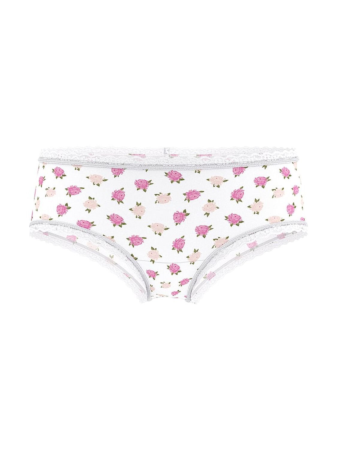 vs The Lacie Cotton Lace-Waist Cheeky Panty White & Pink Peonies 3 of 3 