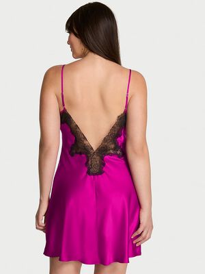 Satin & Rose Lace Mini Slip