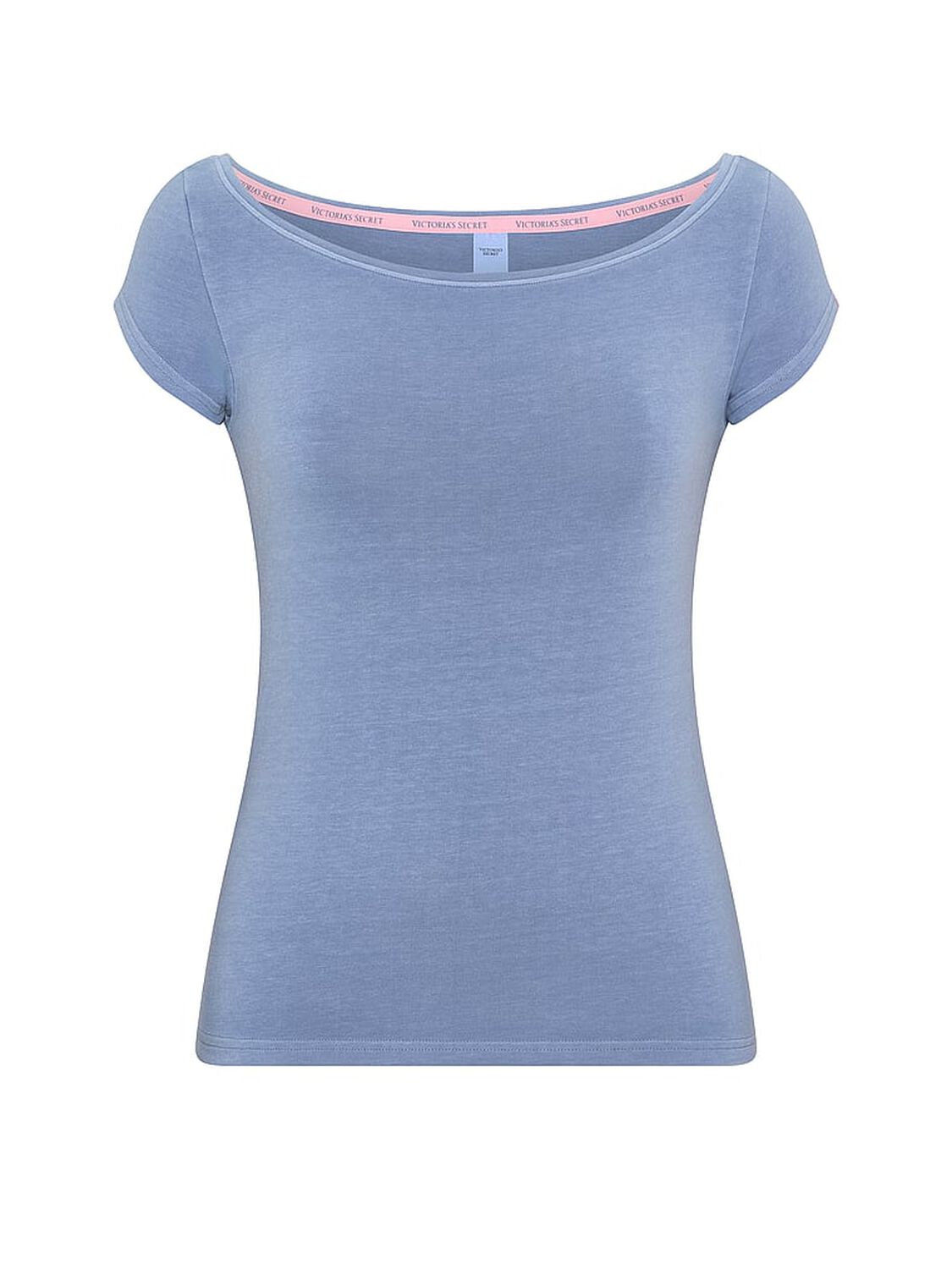 vs Angel Essentials Stretch Cotton Fitted Boatneck Tee Washed Moonlight Blue 3 of 3 