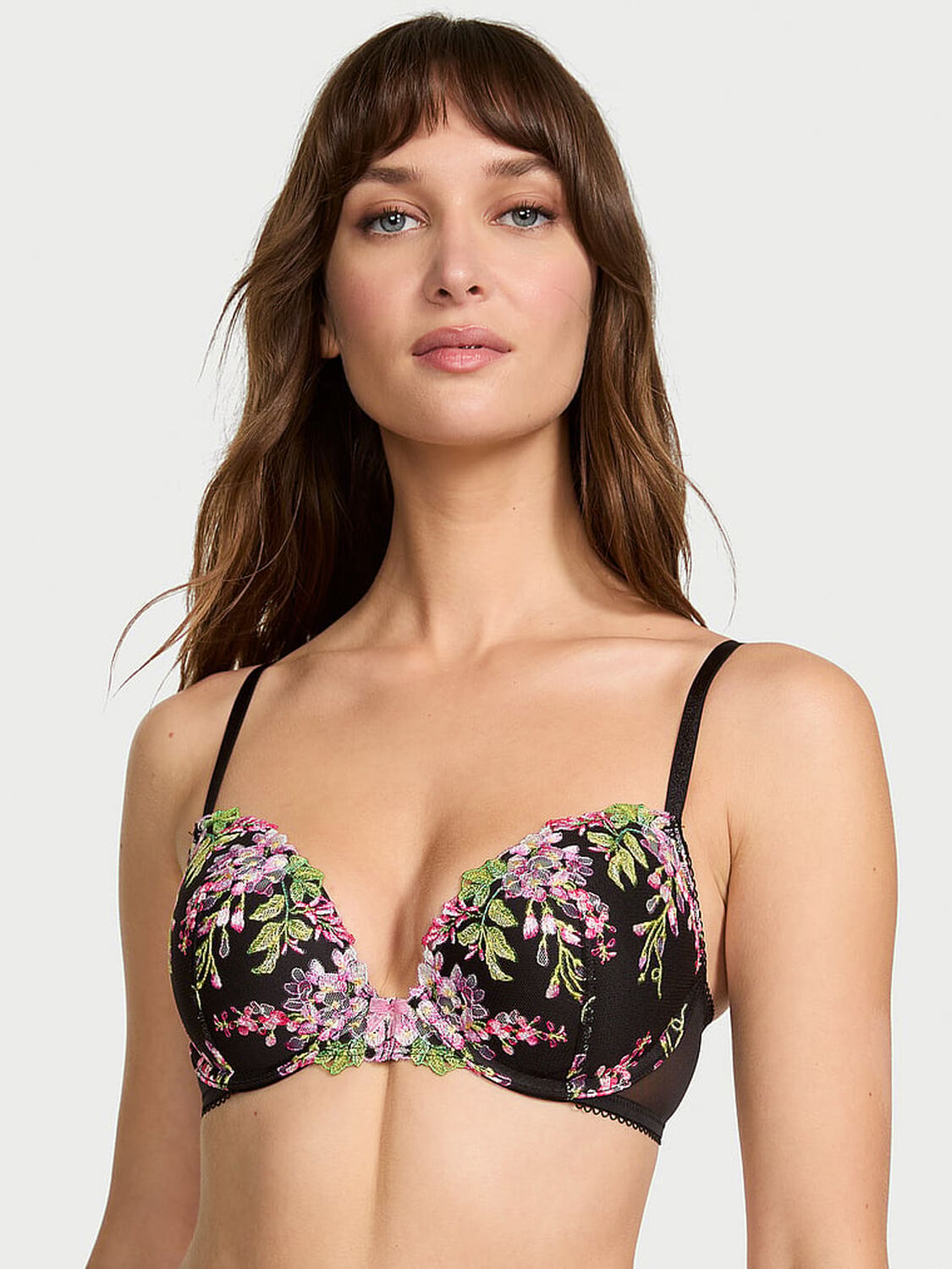 vs Dream Angels Wisteria Embroidery Push-Up Bra Black Wisteria 3 of 3 