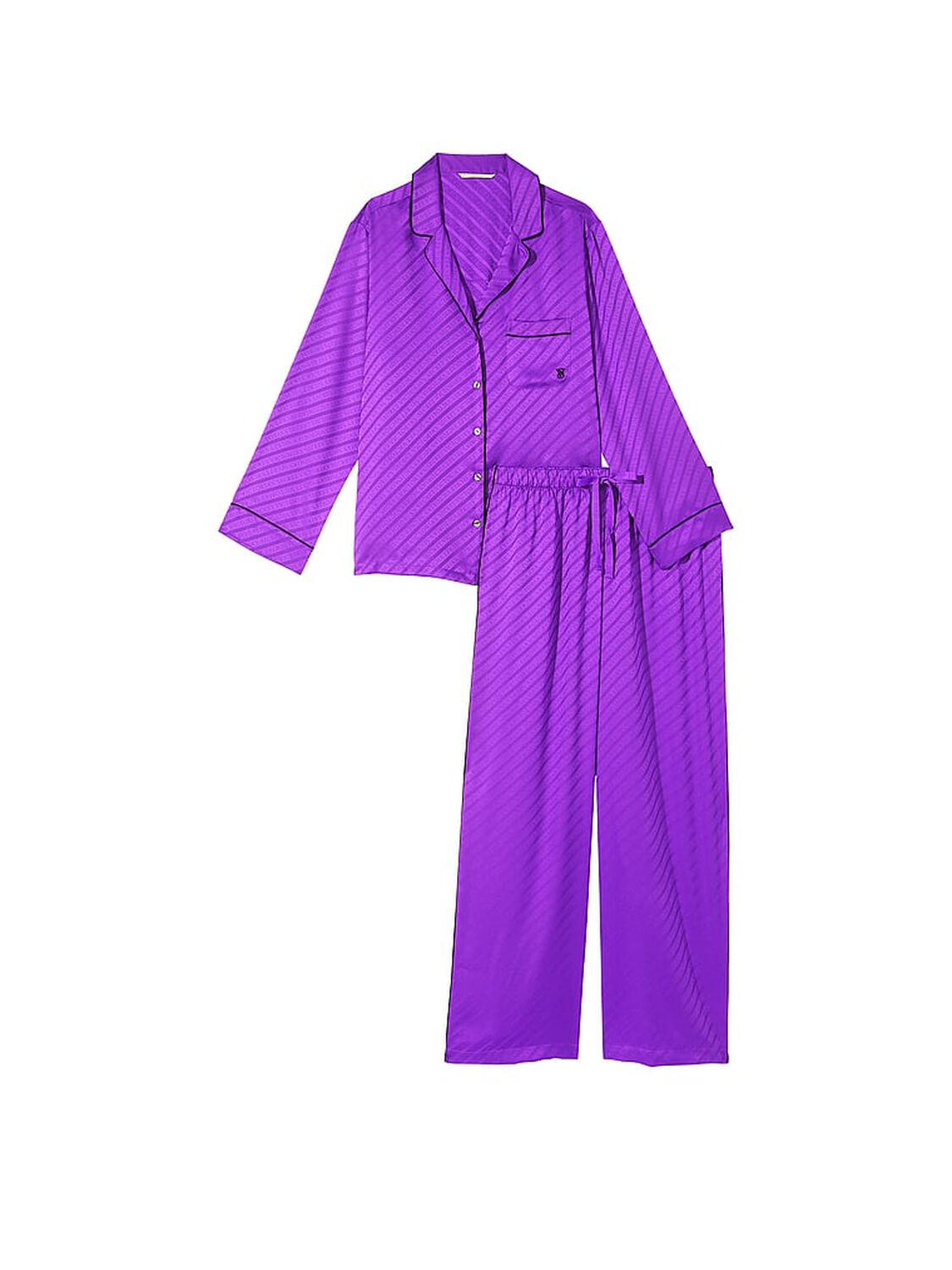 vs Victoria's Secret Satin Long Pajama Set Violetta 3 of 3 