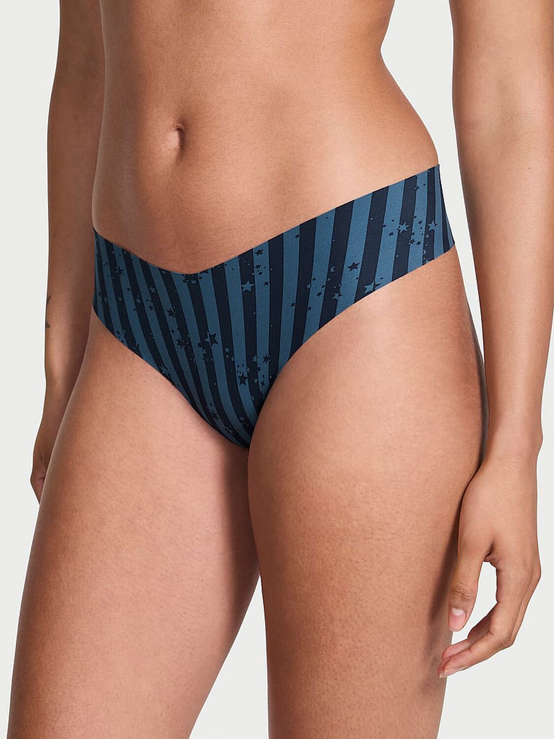 vs No-Show No-Show Thong Panty Blue Star Stripes 2 of 3 