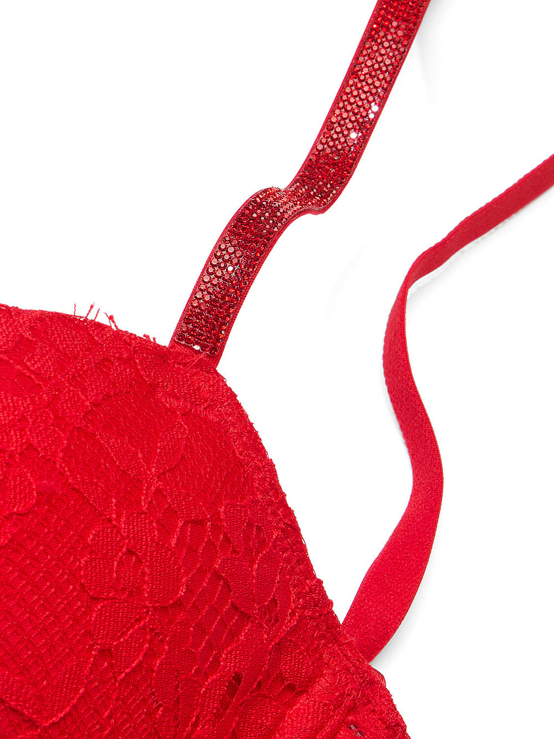 vs Dream Angels Twinkle Strap Lace Classic-Coverage Demi Bra Bright Vermillion 4 of 5 