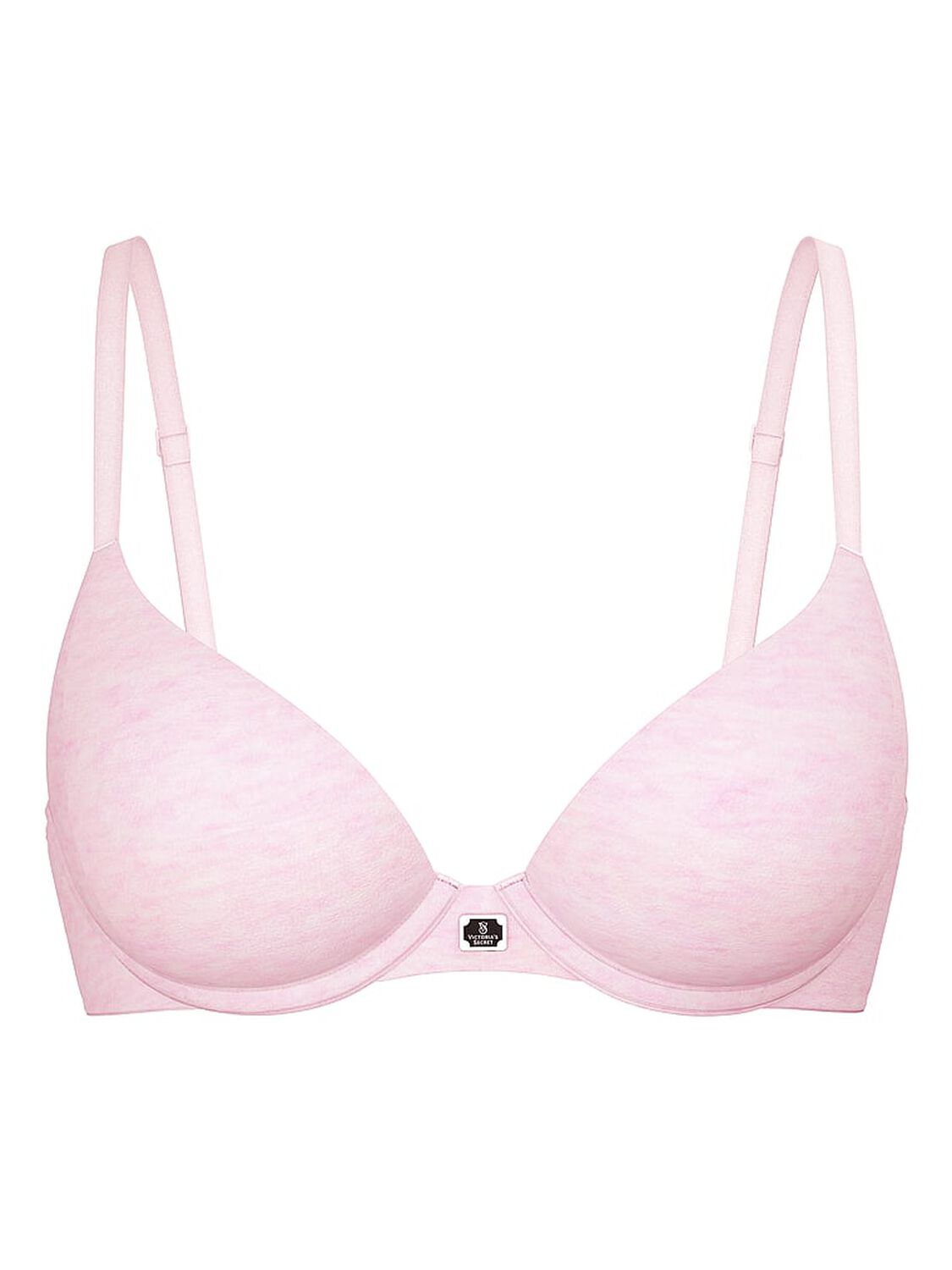 vs The T-Shirt Cotton Logo Hardware Perfect Shape Push-Up Bra Heather Pink Petal 3 of 3 