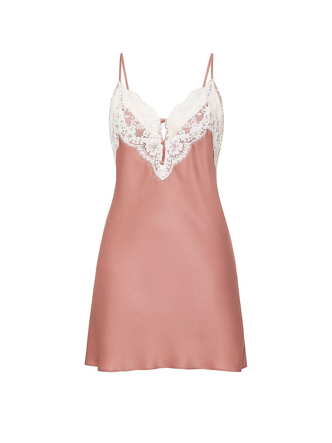 vs Dream Angels Satin Lace-Trim Short Slip Dress Antique Rose 3 of 3 