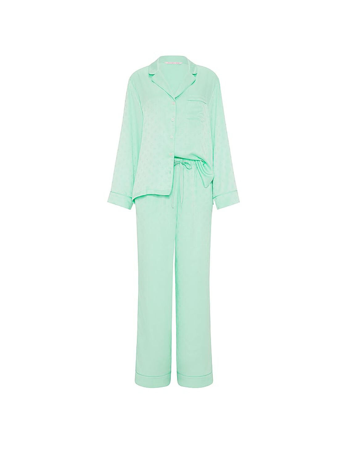 vs Victoria's Secret Signature Satin Long Pajama Set Waterfall 3 of 3 
