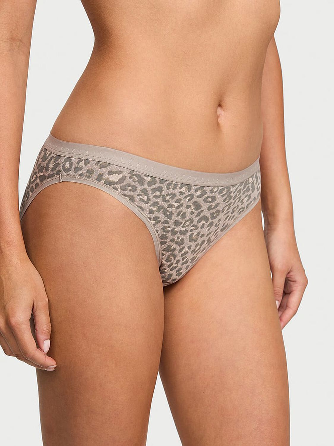 vs Victoria's Secret Stretch Cotton Bikini Panty Dove Grey Leopard 3 of 3 