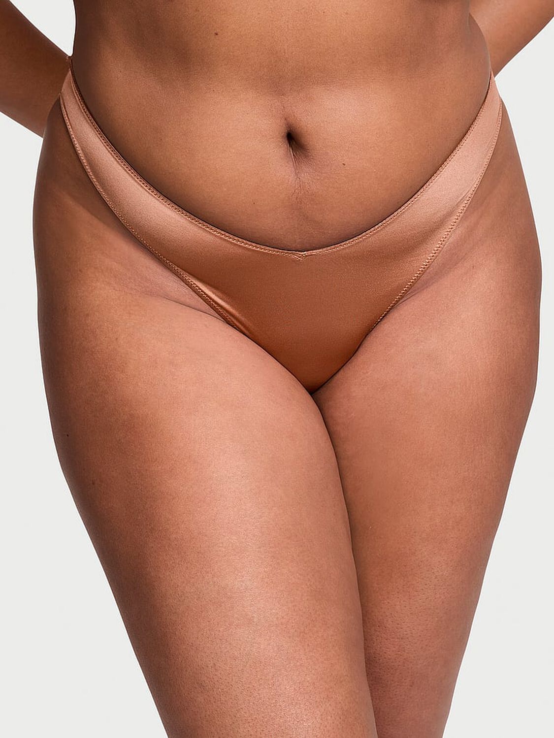 vs Very Sexy Strappy-Back High-Leg Thong Panty Caramel 1 of 3 