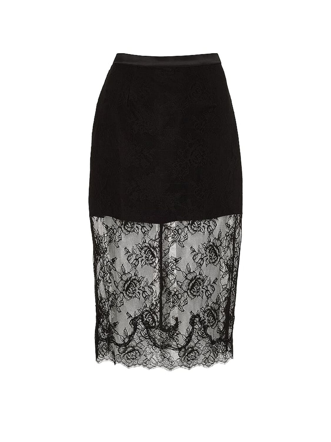 vs Very Sexy Rose Lace Midi Skirt Black 3 of 3 