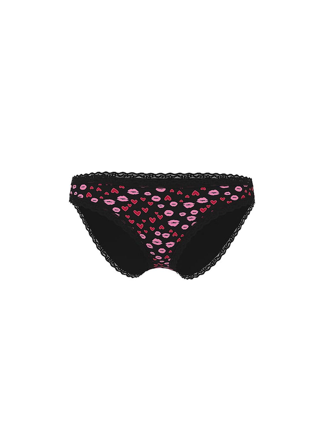 vs Lace Trim Lace-Waist Bikini Panty Black Kisses 3 of 3 