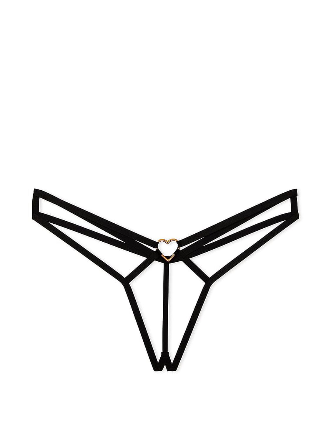 vs Very Sexy Crotchless Heartware Strappy V-String Panty Black 3 of 3 
